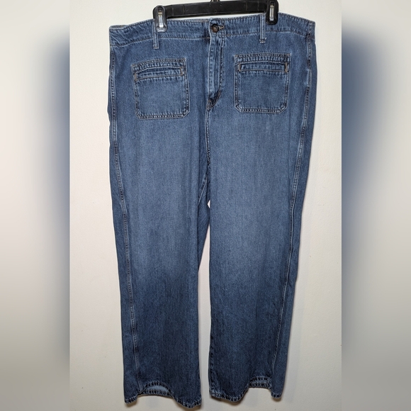 Old Navy High Rise Baggy Wide Leg Jeans w/ Front Pockets Women's Size 18 - Picture 1 of 5
